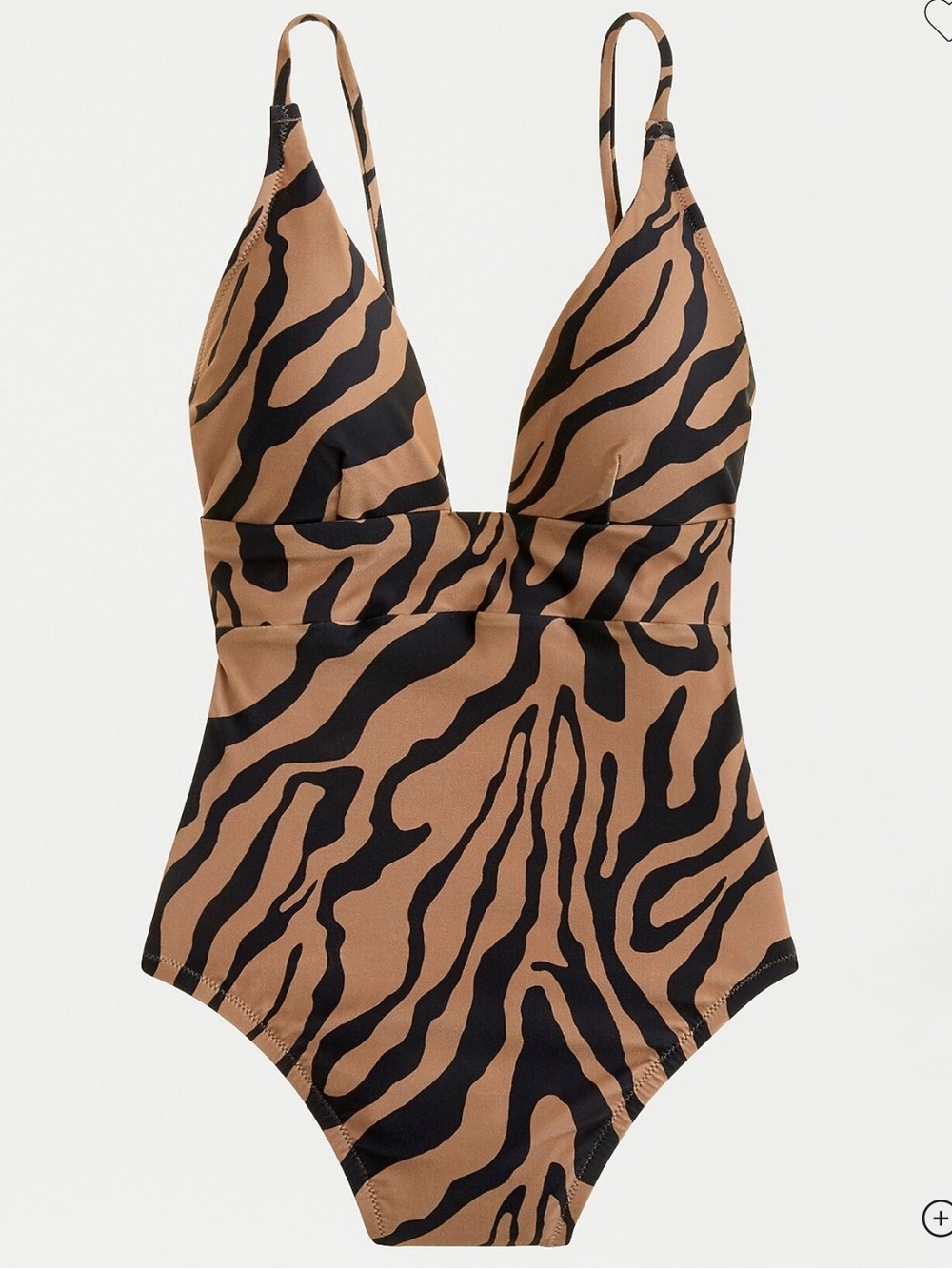 J. Crew Brown & Black One-Piece Swimsuit
